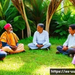 Home 22 회복적 정의와 종교적 가치의 상관관계 - A serene community circle in a rural Latin American village during a restorative justice ritual, fea...