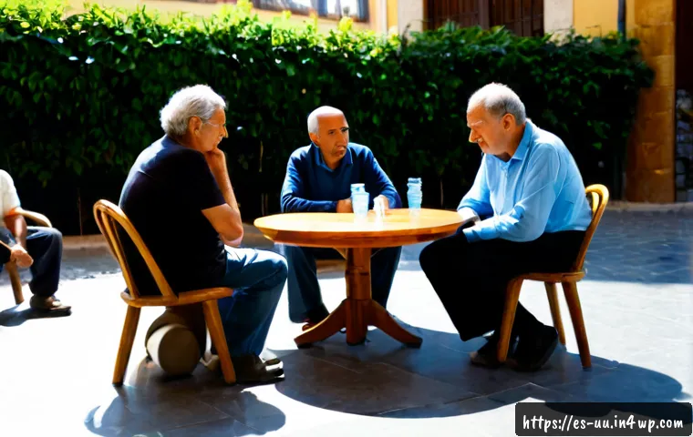 회복적 정의 실천에서의 지속 가능성 문제 - Photorealistic community restorative justice circle in a sunlit civic center in Spain, diverse adult...